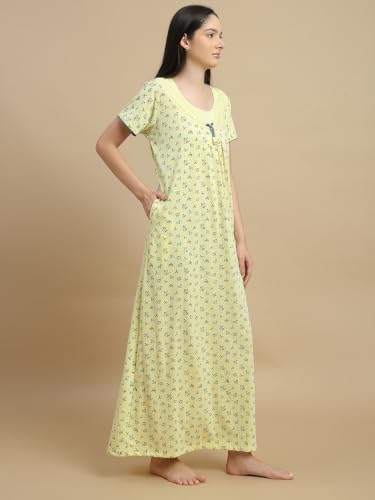 Image of 9shines Label Premium Cotton Blend Nighty Night Gown Nightdress for Women (New 5257)