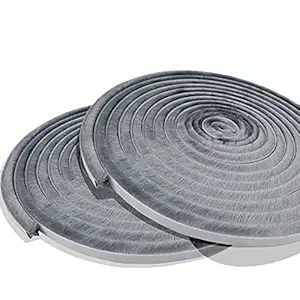 SENKEI Pile Weatherstrip Brush Weather Stripping 11/32 inch x 11/32 inch x 33 FT Gray Self Adhesive Brush Seal Strip for Door Window Wardrobe Seal Weatherproof Soundproof Dustproof