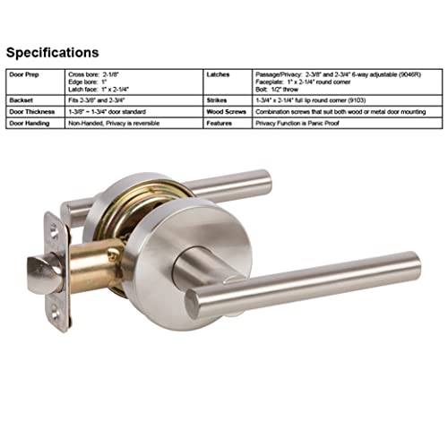 Delaney Hardware 350511 Passage Cira Lever, Satin Nickel, (501T-Ci-Us15-Passage) #TOP1