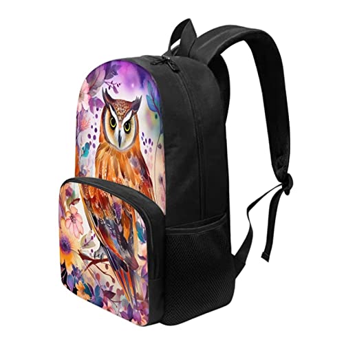 Modysero Floral Owl Custom 17 In Kids Backpack Durable Lightweight Large Capacity Girls Backpack for School Elementary Casual Travel School Bookbag for Teen Girls3