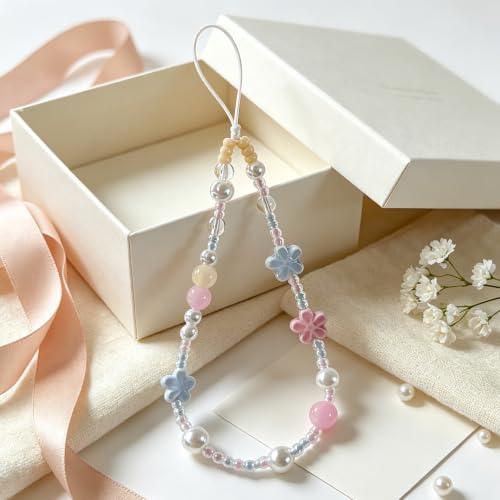 Image of Beaded Camera Wrist Strap Cute Digital Camera Charm Lanyard, Phone Wristlet Charms, Phone Chain for Camera