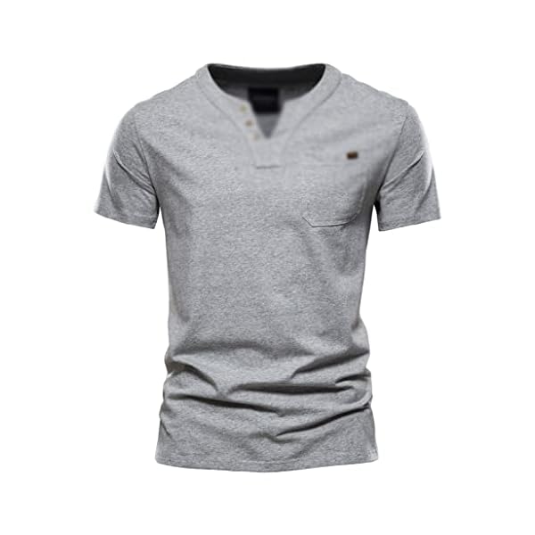 JSEIAJB V-Neck T-Shirt Casual Classic Men's Clothing Casual Cotton T-Shirt Sports Slim Model