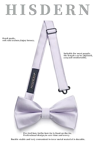 Image of HISDERN Bow Ties for Men Pretied Bowties Classic Formal Business Bow Tie Adjustable Tuxedo Bowtie for Wedding Party