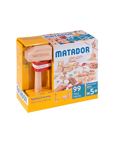 Matador 11099 E099 Baukasten, ab 5 Jahren, holzfarben, bunt