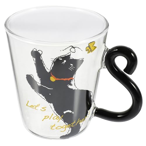 Garneck tazza da tè tazzine da espresso tazza di latte bicchiere da bere caffè espresso piattini Tazze versare tazza d'acqua per uso quotidiano simpatico bicchiere di per gatti Black