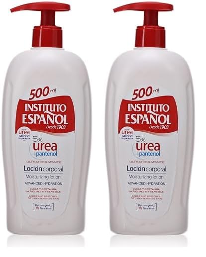 Loción Hidratante Urea + Pantenol - Instituto Español - Dosificador 500ML (Paquete de 2)