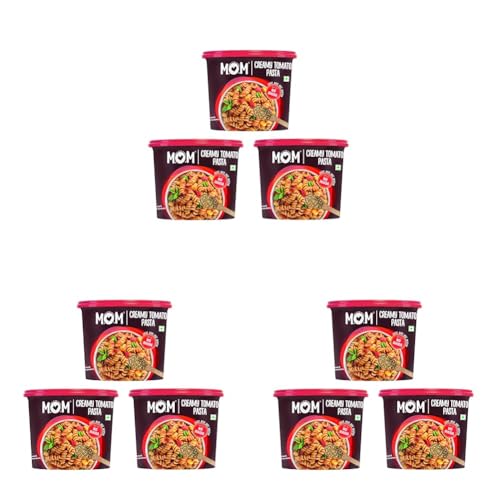 Image of MOM - Meal of the Moment, Creamy Tomato Pasta, 65 / 74g (Pack of 9) - Ready to eat | No added Preservatives | Instant Meals | 100% durum wheat