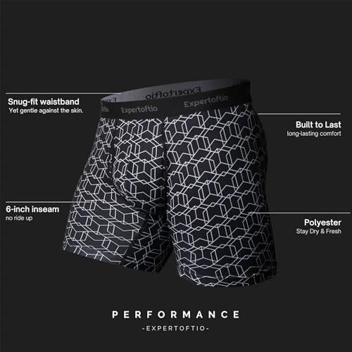 Men's Underwear Boxer Briefs 6 Inch Moisture Wicking Underwear for Men Pack, Anting Chafing, Fly Pouch XL2