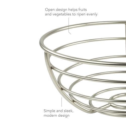 Image of Sulfar Metal Fruit Bowl Centerpiece for Kitchen and Dining Room Countertops, Tables, Buffets, Refrigerators