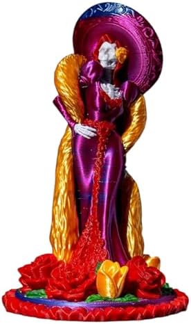 Catrina Skeleton Collectible Figurine - Vibrant Colorful Día de Los Muertos Desk Decor for Cultural Art Display - 3D Printed in Canada image 2