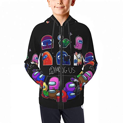 Pullover Teen Full Zip Hooded Sweatshirt Us Among Hoodies for Boys Girls Hoody Coat Child Soft with Pockets 10-12 Years