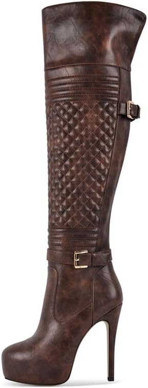 Only maker Women's Over the Knee Thigh High Boots-Platform Stilettos High Heel Boot