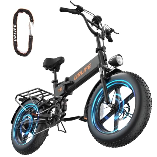 URLIFE Folding Electric Bike for Adults, 20" x 4" Fat Tire Ebike, 1500W Peak Motor, 48V/13AH, LED Display, Range 60-80 Miles Elctric Dirt Bike, UL2849 Certified image 5