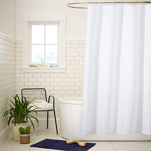 Rideau de douche 100% polyester blanc solide 180x180 cm haute qualité durable