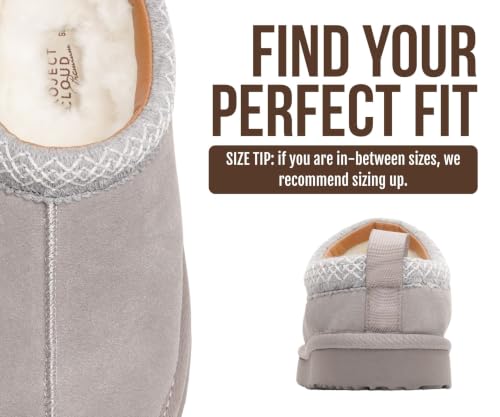 Image of Project Cloud 100% Genuine Leather Shearling Slippers for Women (Nerita) | Australian Fur Lining Memory Foam Insole Non Slip EVA Sole Fuzzy Plush House Shoes Warm Cozy Indoor Footwear Everyday Comfort