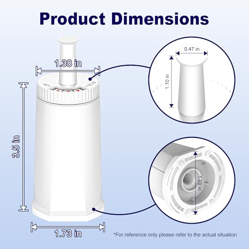 Image of Replacement Water Filter for Breville Barista Touch Espresso Machine BES880, Barista Pro BES878, Oracle Touch BES990, Oracle BES980, Dual Boiler BES920 Bambino ClaroSwiss Sage, 4 Pack