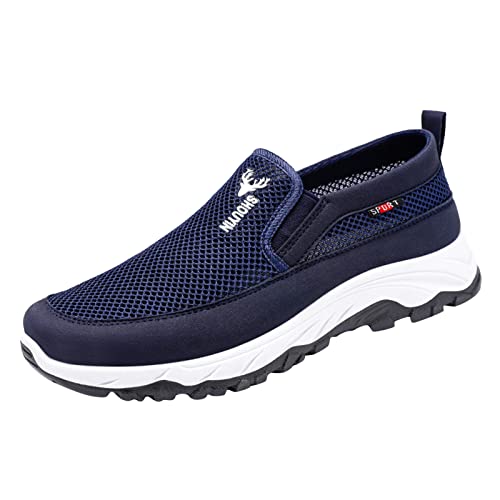 Men's Mesh Knit Slip-on Loafers Casual Shoes Casual Penny Driving Loafers Comfortable Breathable Slip On Boat Shoes for Men