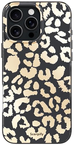 Coque léopard iPhone 16 Pro MagSafe antichoc noire mate pour femme