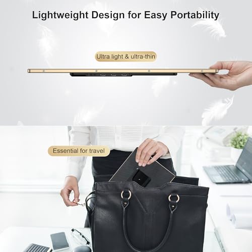 Image of 15.6 inch Laptop Screen Extender, Laptop Monitor Extender 120% sRGB FHD 1080P IPS Type-C /HDMI /USB-A Plug & Play Portable Triple Monitor for 13 inch-17 inch Laptops Compatible with Mac, Wins, Android, Chrome