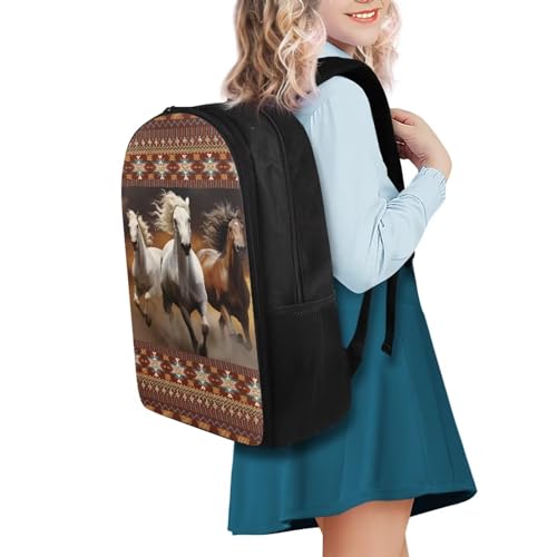 Western Horse Lightweight School Backpack for Women Laptop Travel Casual Daypack College Secondary School Bags Bookbag for Teenage Girls3