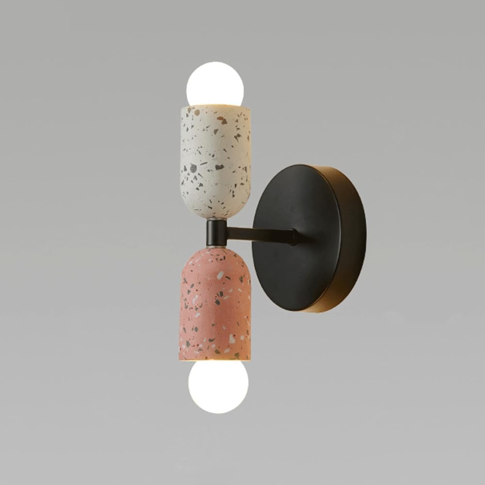 TOTLAC Modern Marble Stone Wall Sconces Up Down Wall Light Bar Indoor Colour Cement Industrial Vintage Wall Mounted Lamp Linear Wall Lighting Fixture for Bedside Bedroom Bathroom Living Room