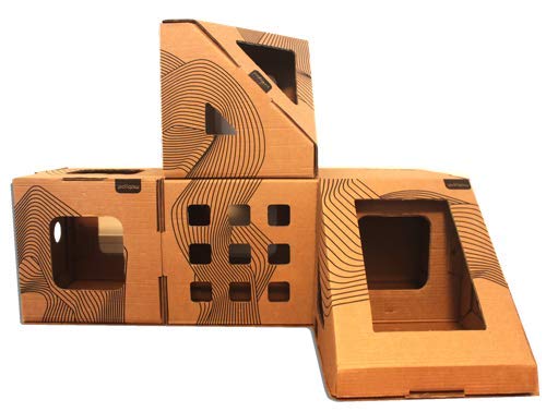 Brinquedo Casa Toca para Gatos Kit 4 mobypet (cubo + triângulo + retângulo + poli)