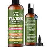 VITAL AFFAIR Tea Tree Oil For Hair With Jojoba, Castor, Batana Oil - Tea Tree Hair And Scalp Treatment - Hair Oil For Dandruff - Helps Strengthen, Volumize & Promotes Hair Growth - 6 Fl Oz