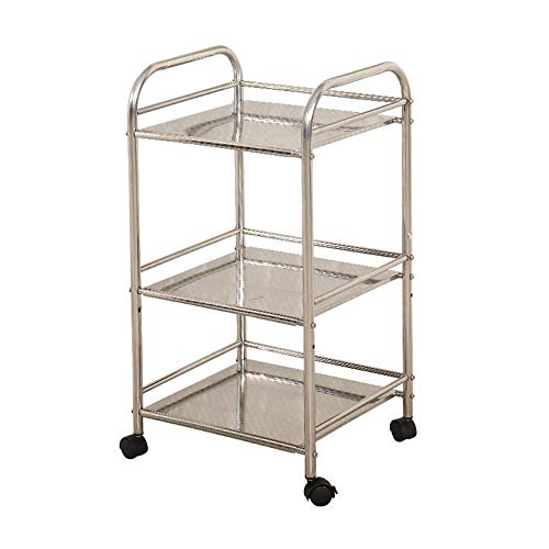 3 Tier, Chariot de Service en Acier Inoxydable, Desserte Cuisine à roulettes, idéal pour des Restaurants Cover