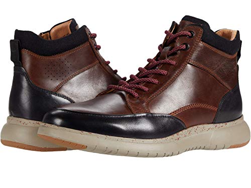 Florsheim Men's Flair Moc Toe Lace Up Boot Chukka, Brown Pull Up/Black Leather/Gray Sole, 7 #TOP30