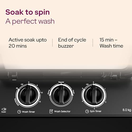 Image of Godrej 8 Kg 5 Star, With Soft Shut Wash Lid, Semi-Automatic Top Loading Washing Machine (WSEDGE ULTS 80 5.0 DB2M CSGR, Crystal Grey, Stainless Steel Wash and Spin Drum)
