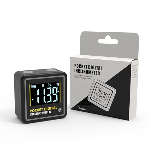 KNINE OUTDOORS Mini Digital Angle Finder 4-side Strong Magnetic Angle Gauge Table Saw Miter Protractor Woodworking Measuring Tool Level Box for Hanging (1 Pack Plastic Small Size)