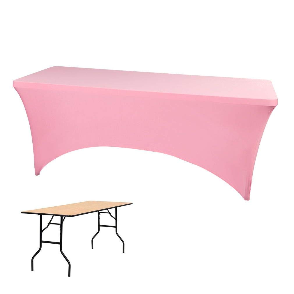 Nappe rectangulaire rose foncé 8FT au drapé élégant pour réception
