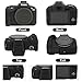 VOVMOEYA Compatible with Canon EOS R50 Camera Case Accessories kit[with 2 LCD Tempered Films],EOS R50 Soft Silicone Protective Camera case Enhanced Grip Sensation Lightweight 9H 0.25mm-Black