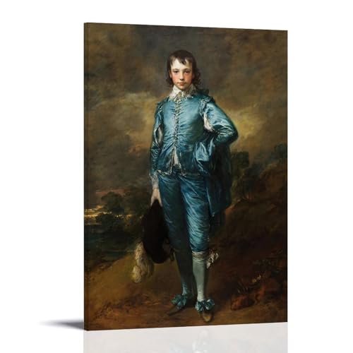 Classic Portrait Wall Art The Blue Boy 1770s by Thomas Gainsborough, British Art Print Artworks Canvas Room Aesthetic Wall Art Prints Home Modern Decor Frame 16x24inch(40x60cm)