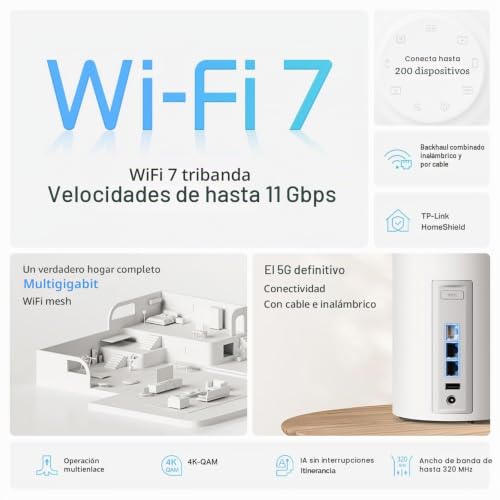 TP-Link Deco BE65 Pro WiFi 7 BE9300 con puertos Gigabit de 5 Gbps 5
