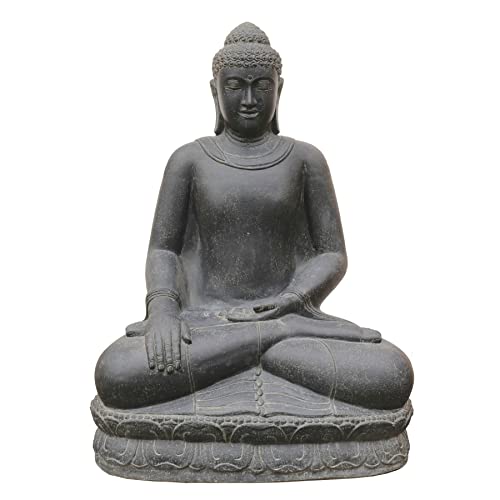 STONE art & more XXL Buddha Figur Statue Erdberührung 150cm Steinguss...