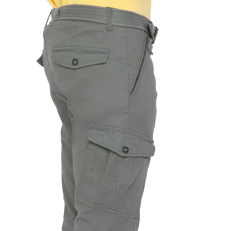Image of BEEVEE Mens Fixed Waist Cargo Pant with D-Ring Belt.