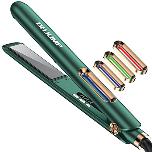 OHJUMP Curling Iron and Hair Straightener Ionic Ceramic Flat Iron 15s Fast Heating Professional Hair Curlers with Floating Plates and LED Display Screen Flat Iron Hair Straightener for All Hairstyles