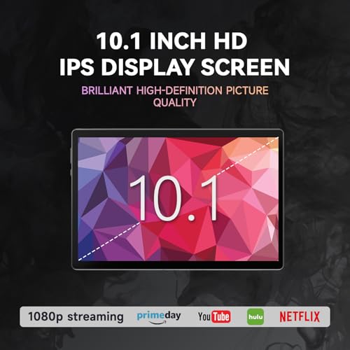 Image of HNVHNV Tablet 10 inch Android 13 Tablets, 6GB RAM 32GB ROM, Quad-Core Processor, 1280x800 LCD Touch Screen, WiFi, GMS, Dual Camera, Bluetooth, 6000mAh Battery (Black)