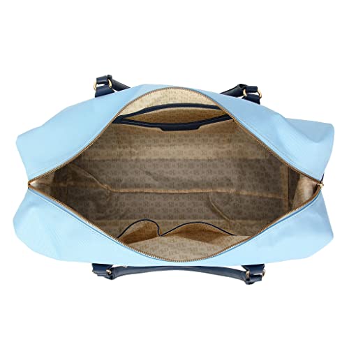 Badgley Mischka Barbara Canvas Tote Weekender Travel Bag (Light Blue)2