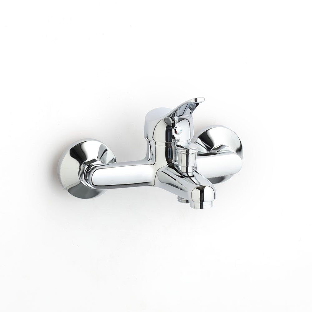 Kiamami Valentina - Rubinetto Miscelatore Esterno Vasca da Bagno | Struttura in Ottone Cromato | Leva in Lega di Zinco | Cartuccia 40mm | Predisposto per Doccino con Deviatore