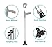 Adjustable Folding Forearm Crutches for Adults – Lightweight Ergonomic Arm Crutch Pair, Portable Heavy Duty Walking Aid for Seniors & Elderly, Supports 300 lbs (Fits 5'2″–6'5″, Gray Handle)