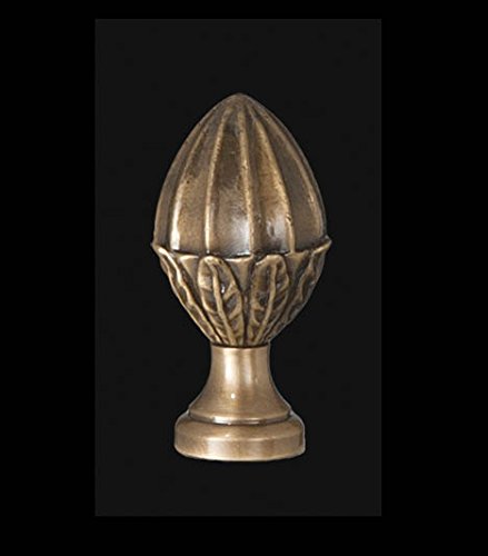 Image of B&P Lamp Acorn Style Cast Brass Finial, 2 1 /8 Inch Ht, 1 /4-27 Tap