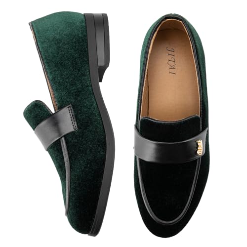 Image of JITAI Boys Dress Loafers for Weddings & School, Breathable Slip-On Leather Tuxedo Shoes, Toddler to Preteen