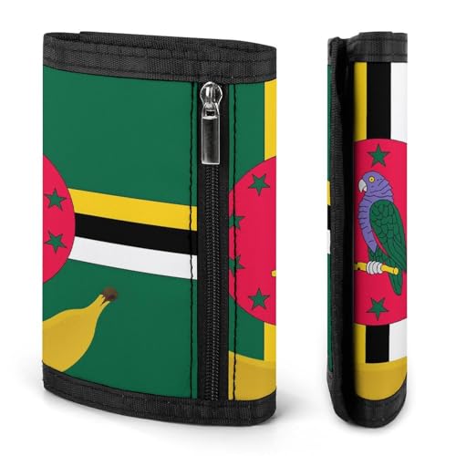 Dominica Flag with Banana wallet for men women change wallets coin pouch3
