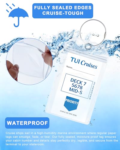 FitDA Kofferanhänger 3 Pack, Kofferanhänger für Kreuzfahrten &Flugreise,Transparente AIDA Gepäckanhänger mit Metallband, Wasserfeste & Robuste,Kofferschilder Anhänger für Aida TUI Mein Schiff(19*11cm)