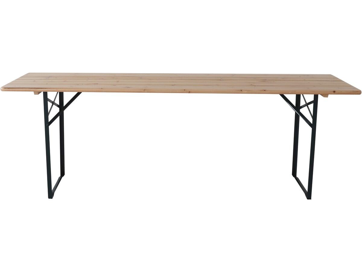 Table de Jardin Brasserie Pliante Lisbonne 218 x 59,5 x 75 cm Marron avec 2 bancs