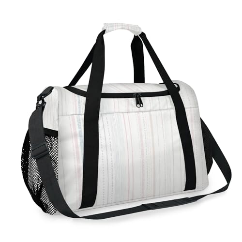 Stripes Colorful White Travel Duffel Bag Weekender Overnight Bags for Women Men Foldable Waterproof Tote Bag with Trolley Sleeve2