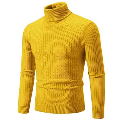 Men's Pullover Sweater Solid Color Turtle Neck Twist Fashion Bottoming Sweater Autumn Winter