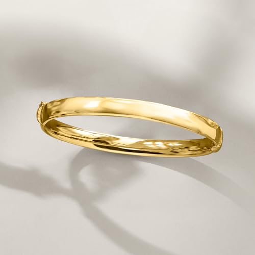 Ross-Simons 6mm 18kt Gold Over Sterling Bangle Bracelet3
